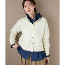 《手洗い可能》ラメドットジャガードカーディガン