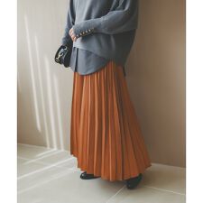 《手洗い可能》マロンサテン変形プリーツスカート