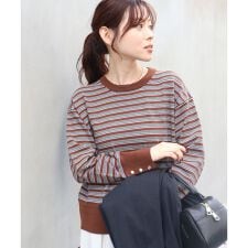 ルクールブラン(le.coeur blanc)のスリーブボタンクループルオーバー