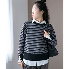 ルクールブラン(le.coeur blanc)のスリーブボタンクループルオーバー