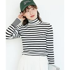 《手洗い可能》リブタートルネックニット