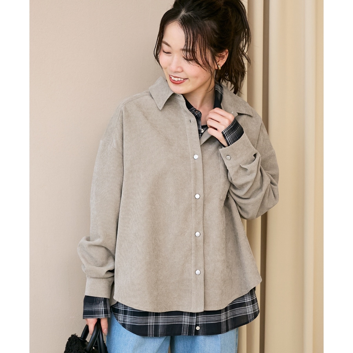 ニットビーバーノーカラーミドルコート | ルクールブラン(le.coeur