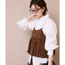 《WEB限定アイテム》起毛レースバルーンキャミ