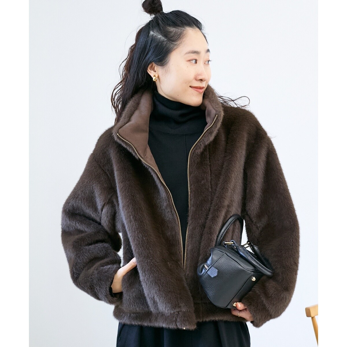 ミンクタッチスタンドカラーファーブルゾン | ルクールブラン(le.coeur