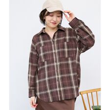 《手洗い可能》チェックオーバーシャツ