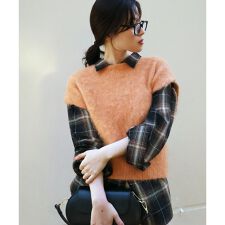 《WEB限定アイテム》ソフトシャギーニットベスト