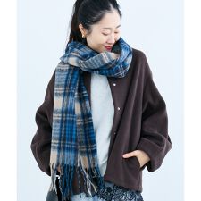 チェック起毛ストール