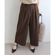 《手洗い可能》ウールライクフロントタックワイドクロップドパンツ2