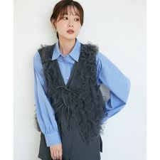 《WEB限定アイテム》チュールレイヤードセットジレ