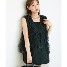 《WEB限定アイテム》チュールレイヤードセットジレ