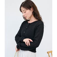 《WEB限定アイテム》pomponヤーンニットカーディガン