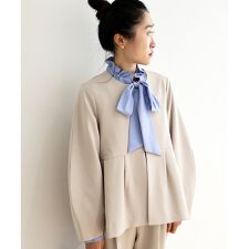 ツインクロスノーカラーペプラムジャケット