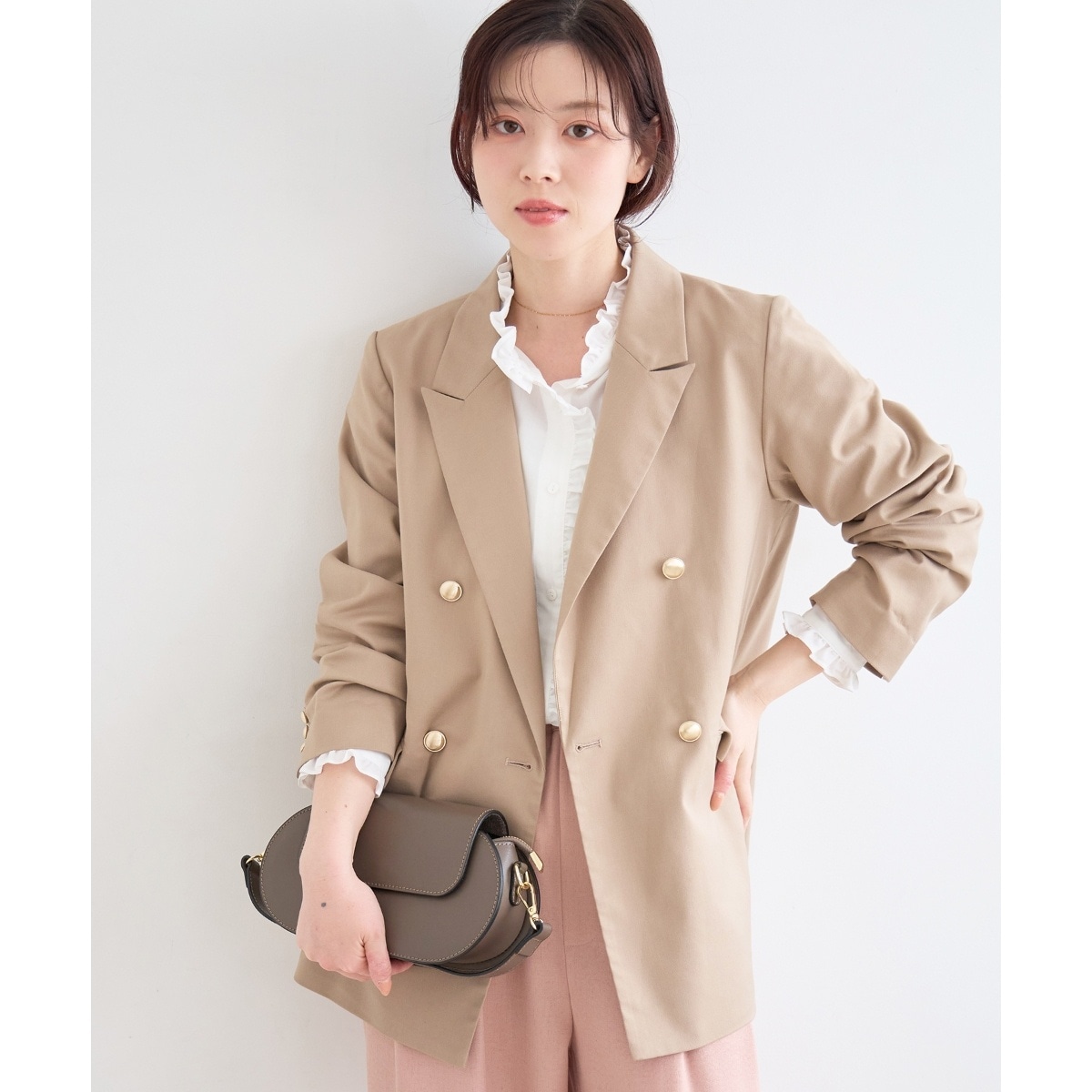 最終　今期新品　ルクールブラン　ダブルブレストジャケット　ベージュ　38 ダブルブレストジャケット | ルクールブラン(le.coeur blanc) | マルイ