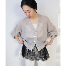 ペーパーヤーンVネックカーディガン