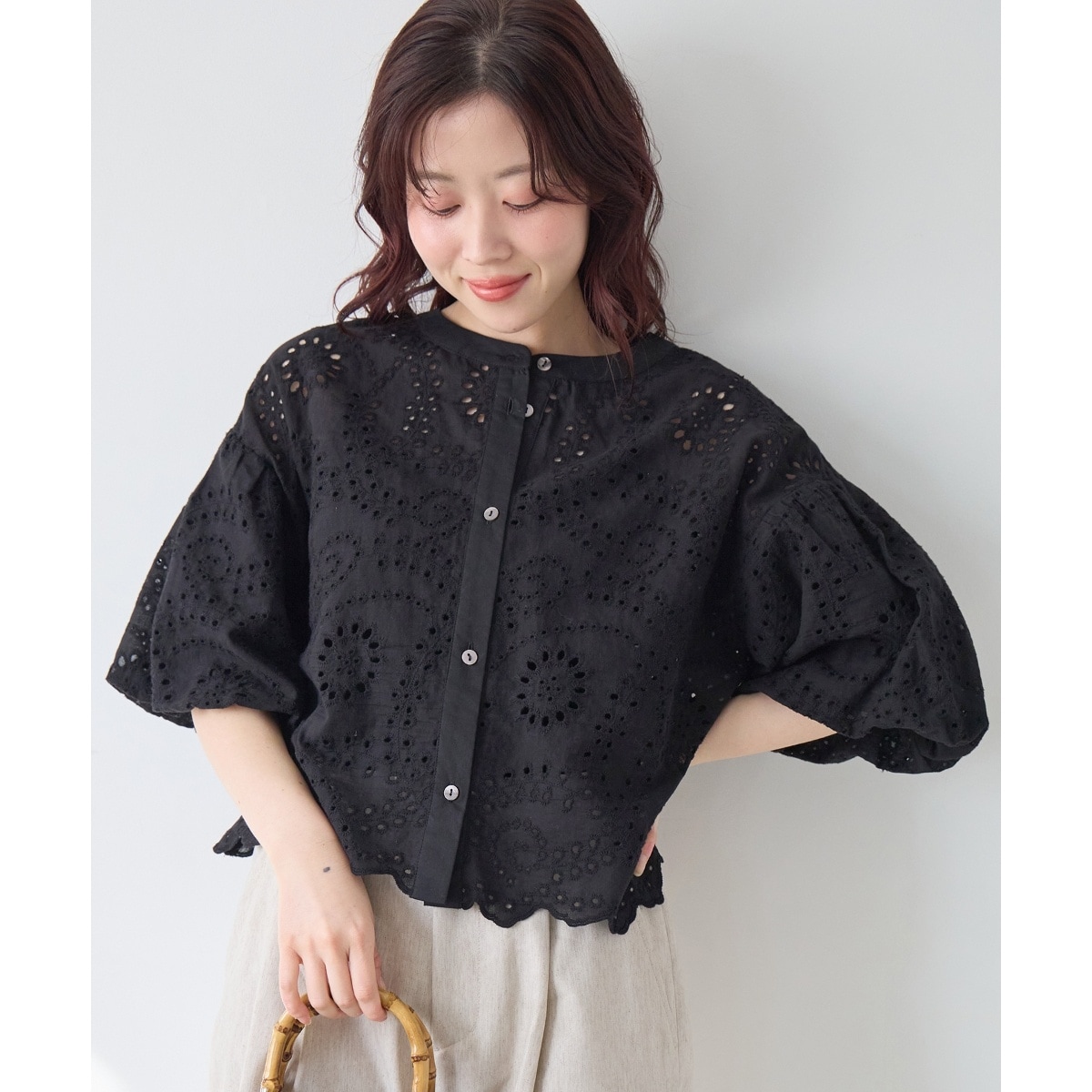 カットワーク刺繍バルーンスリーブブラウス | ルクールブラン(le.coeur
