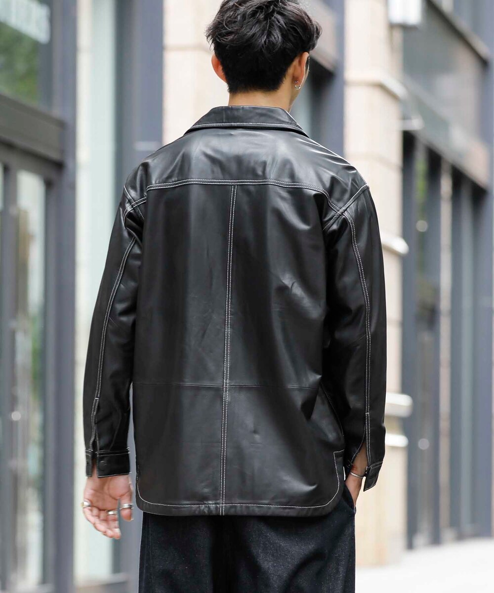 専用　IENA レザーシャツブルゾン◆ LodonDenim】フェイクレザー/オーバーシャツ ブルゾン