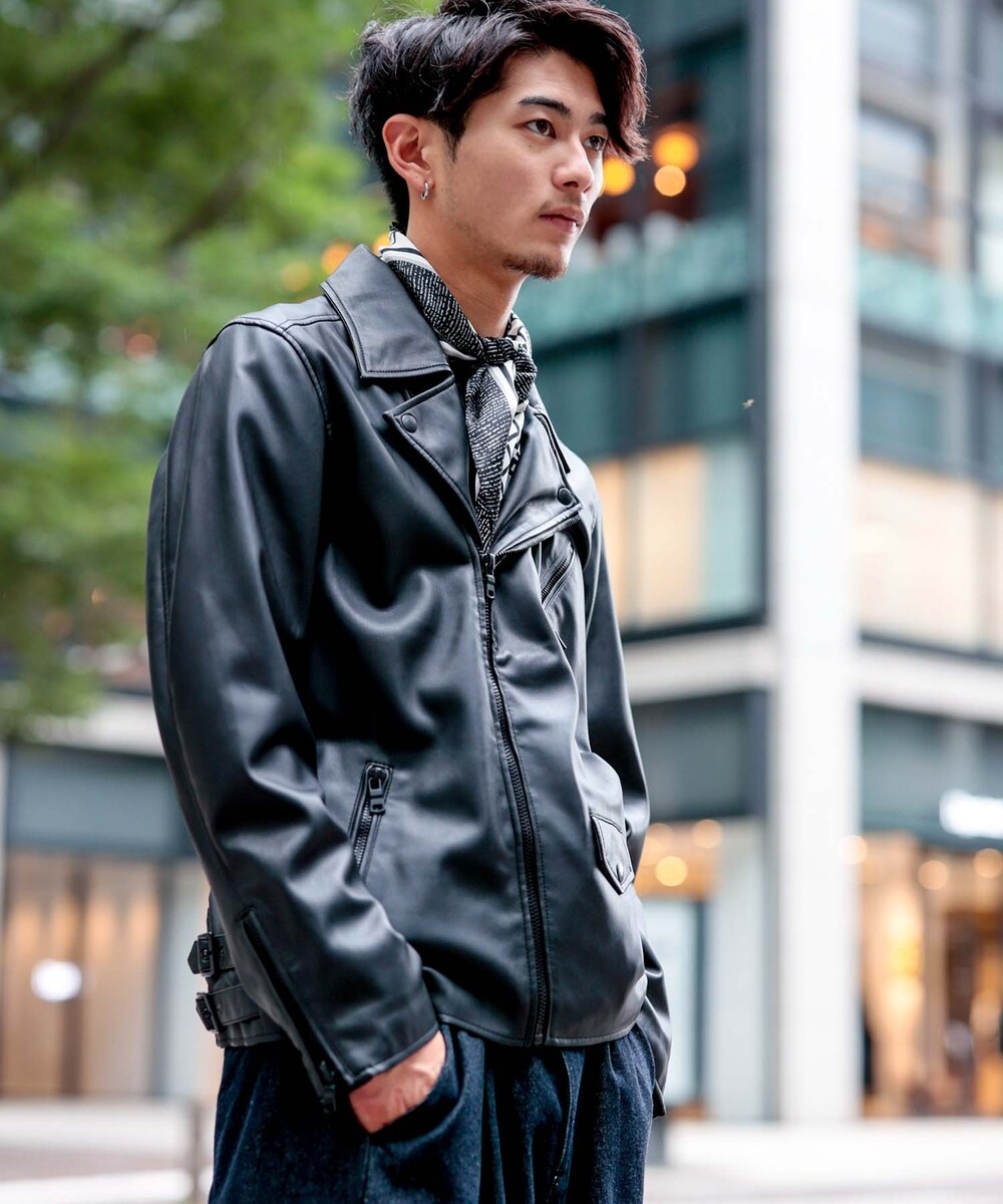 LondonDenim ロンドンデニム ダブルライダース ブラック 羊革 M LondonDenim】フェイクレザー/ダブルライダース | ロンドンデニム