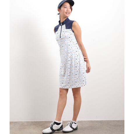 SKY&GOLF柄ノースリーブワンピース | ジュン＆ロぺ(JUN&ROPE  