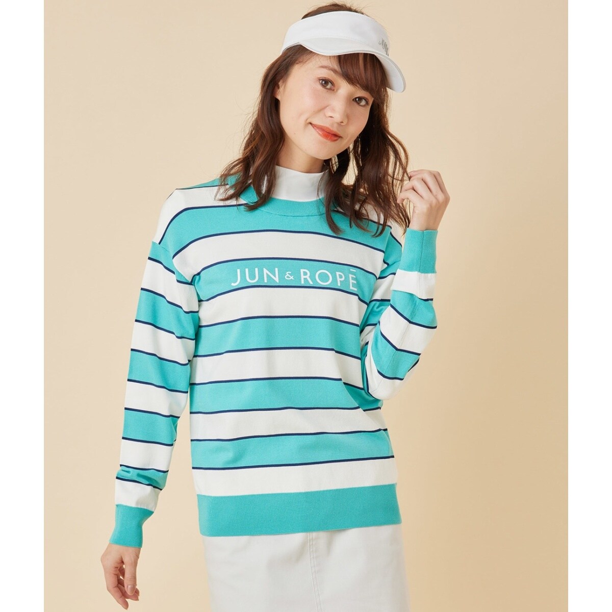 保温】プレミアムウォーム配色長袖プルオーバー | ジュン＆ロぺ