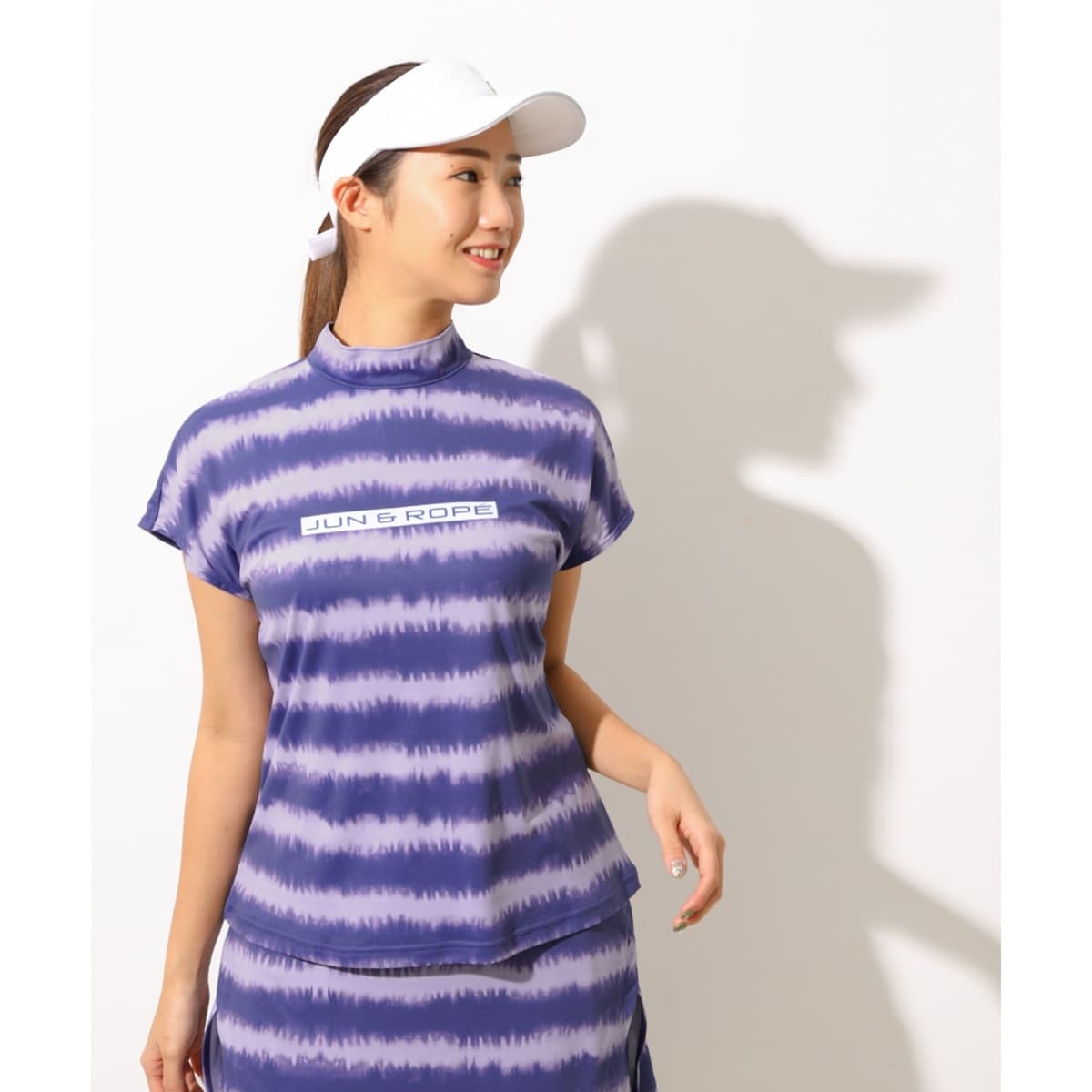 UV】【接触冷感】【防透】ロゴ入りモックネック長袖プルオーバー