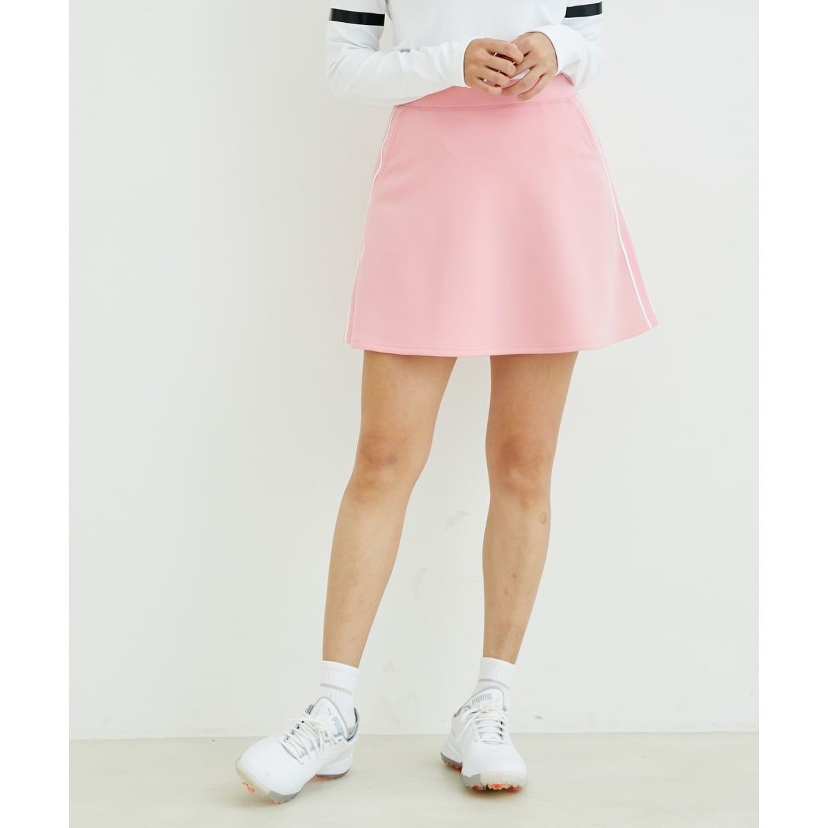 保温　モノグラム柄ニットフレアースカート　ジュンアンドロペ 新品タグ付き　秋冬 保温】【セットアップ対応】モノグラム柄ニットフレアースカート