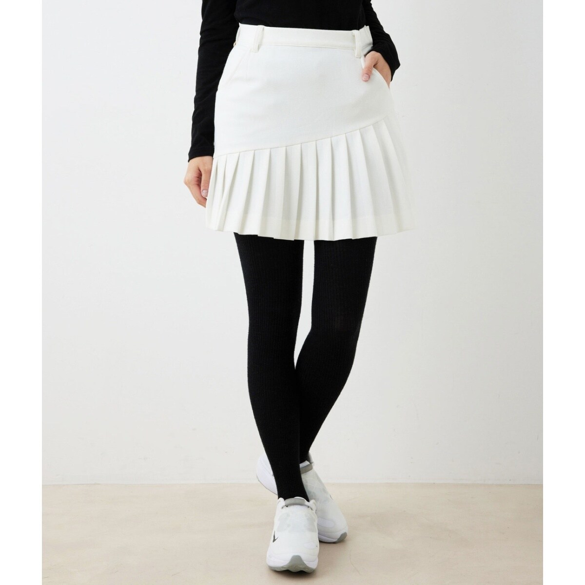 保温】【吸湿発熱】アシメトリープリーツスカート | ジュン＆ロぺ