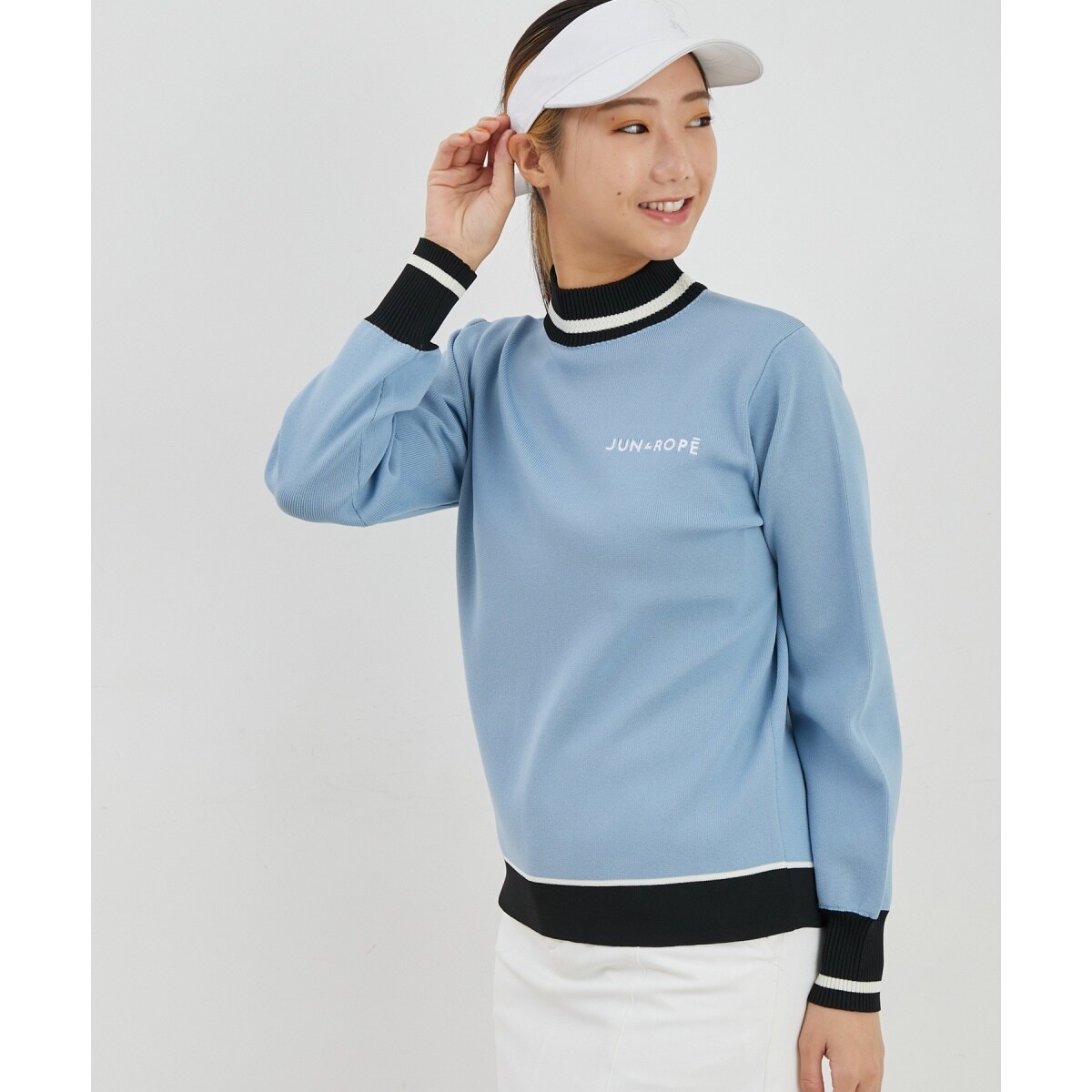 スポンジニット配色ライン入りハイネックPO | ジュン＆ロぺ(JUN&ROPE