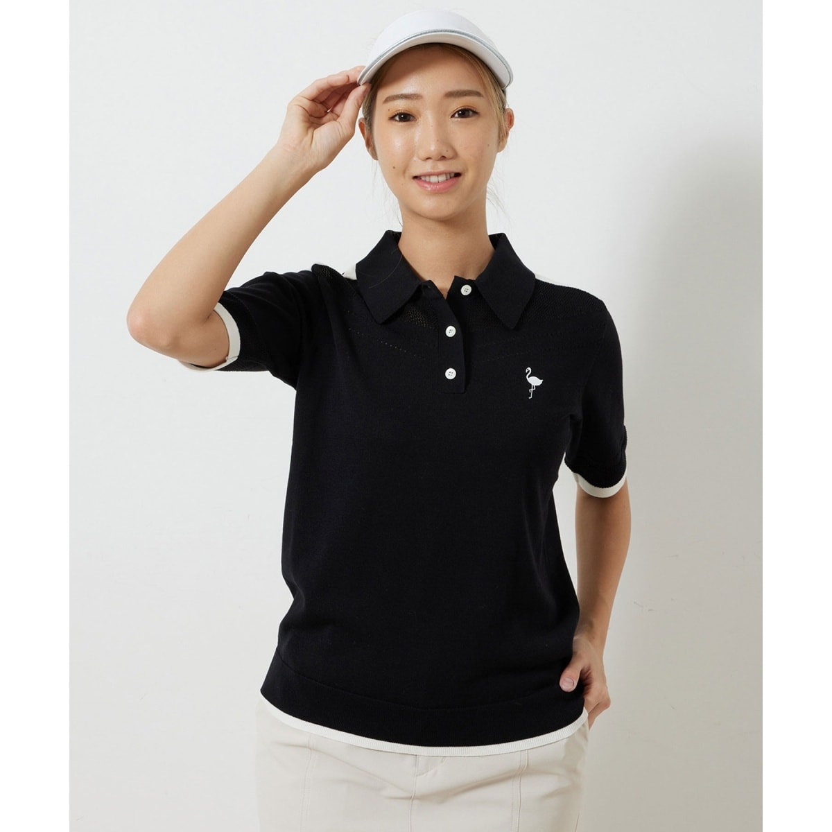 ハーフスリーブニットポロ襟プルオーバー | ジュン＆ロぺ(JUN&ROPE