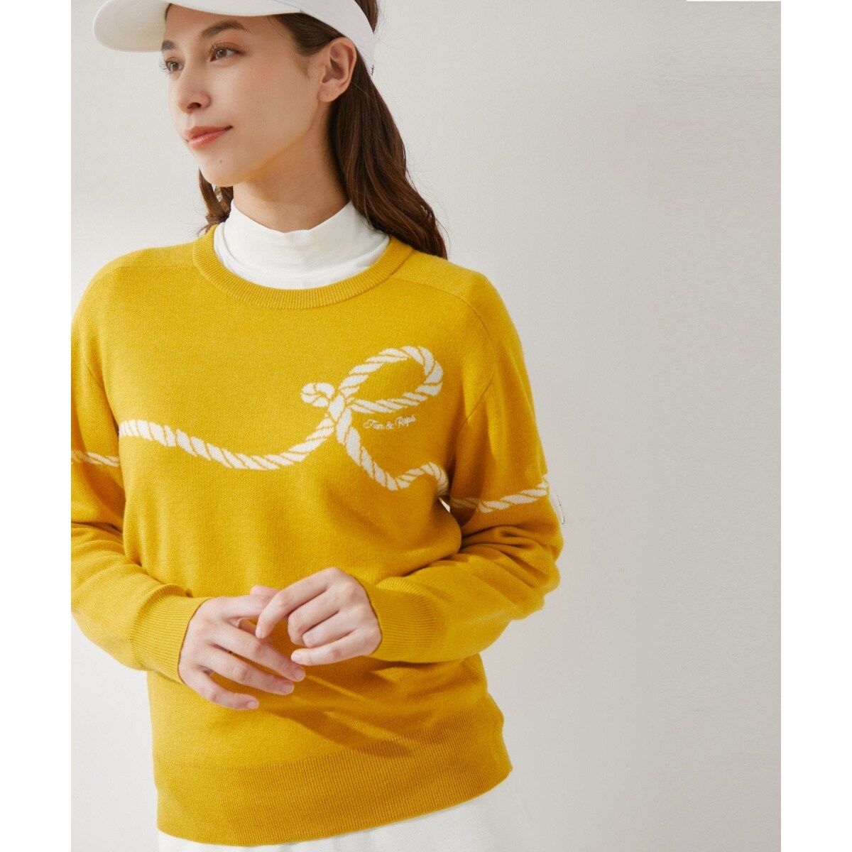 【新品】ジュンアンドロペ　 Rロープ柄クルーネック長袖プルオーバー Rロープ柄クルーネック長袖プルオーバー | ジュン＆ロぺ(JUN&ROPE