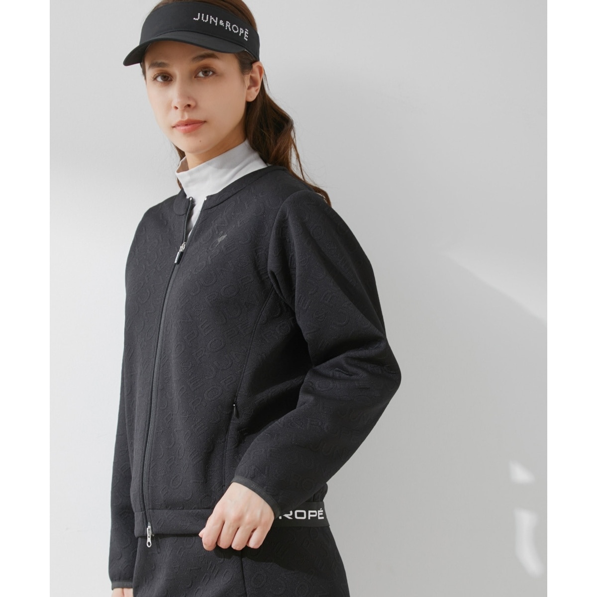 JUN&ROPE セットアップ対応　ロゴモノグラムジャガード　ブルゾン ロゴモノグラムジャガード ブルゾン | ジュン＆ロぺ(JUN&ROPE