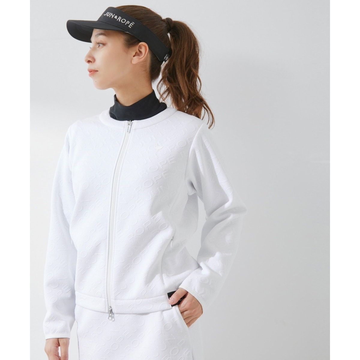 JUN&ROPE セットアップ対応　ロゴモノグラムジャガード　ブルゾン JUN&ROPÉ(ジュン アンド ロペ) / ロゴモノグラムジャガード ブルゾン