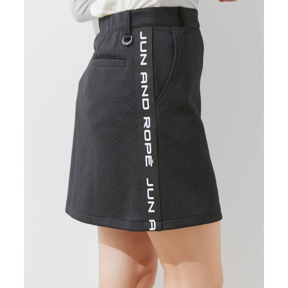 JUN&ROPE セットアップ対応　 ロゴモノグラムジャガードAラインスカート セットアップ対応】ロゴモノグラムジャガードAラインスカート