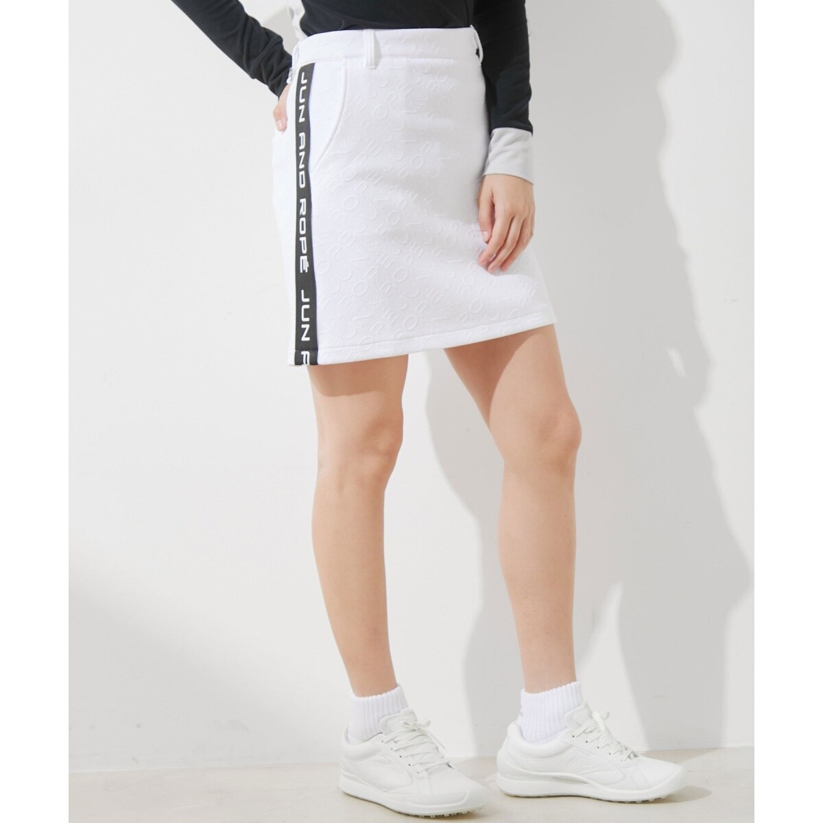 JUN&ROPE セットアップ対応　 ロゴモノグラムジャガードAラインスカート セットアップ対応】ロゴモノグラムジャガードAラインスカート | ジュン