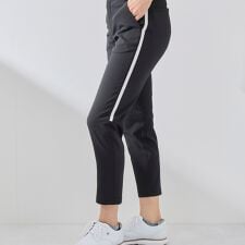 【撥水】シアサッカーサイドラインクロップドパンツ