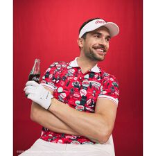 ジュン＆ロぺ(JUN&ROPE')のコカ・コーラ ALLプリント メンズポロシャツ