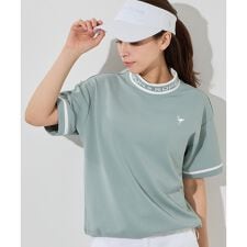 ダンボールニット5分袖配色プルオーバー/セットアップ対応・UV・接触冷感