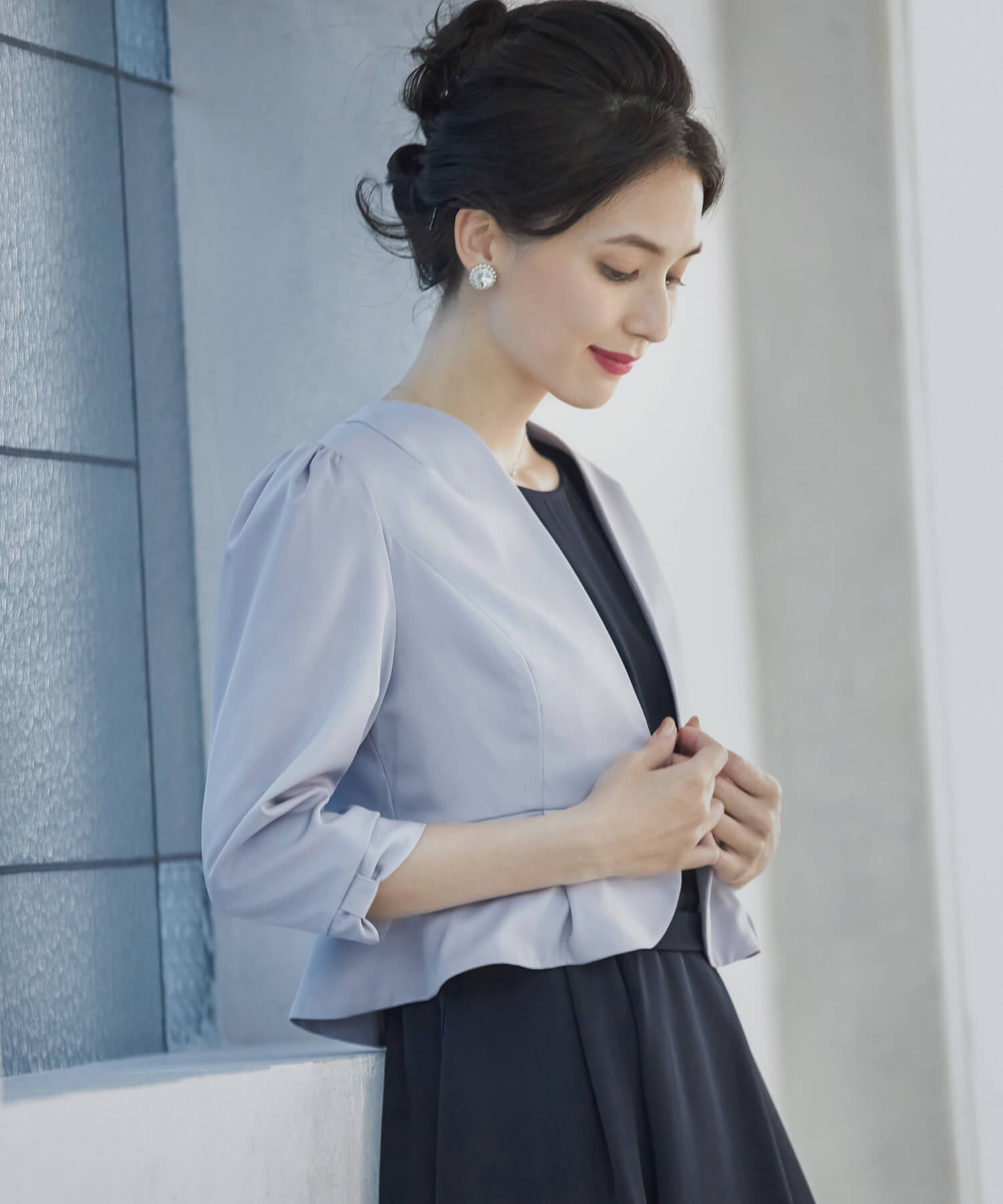 ノーカラージャケット風ボレロパーティードレス | ドレススター(DRESS ...