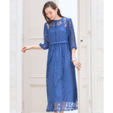 ワンピース レース パーティードレス 前後2way インナー付き ドレススター Dress Star Dsn0035 ファッション通販 マルイウェブチャネル