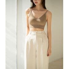 セゾン ド パピヨン(SAISON DE PAPILLON)のリブ編みミディ丈ブラトップ