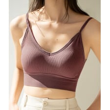 セゾン ド パピヨン(SAISON DE PAPILLON)のリブ編みミディ丈ブラトップ