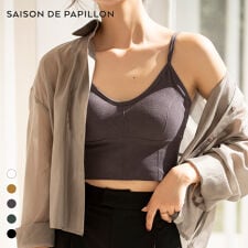 セゾン ド パピヨン(SAISON DE PAPILLON)のミディ丈Uネックブラトップ
