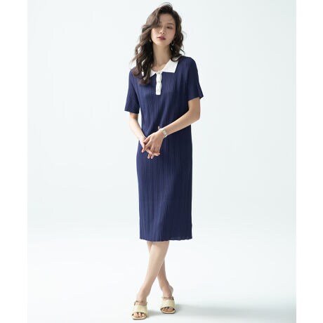 Iラインシルエットポロシャツ風サマーニットワンピース セゾン ド パピヨン Saison De Papillon Xyf2476 ファッション通販 マルイウェブチャネル