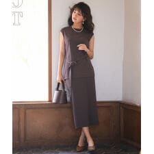 【2点SET】クルーネックニット+ナロースカートセット