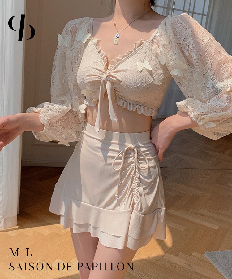 rienda リエンダ フリルショルダークロシェワイヤーカップビキニ WHT フリルショルダークロシェワイヤーカップbikini | リエンダ