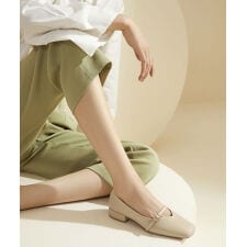 セゾン ド パピヨン(SAISON DE PAPILLON)の【22cm-25cm】スクエアトウワンストラップパンプス