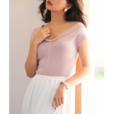 2wayノースリーブリブ編みサマーニット