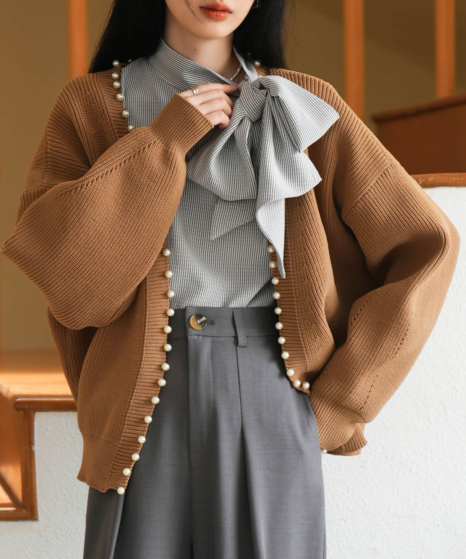 [�}���C]�l�҂݃p�[���j�b�g�J�[�f�B�K��/�Z�]�� �h �p�s�����iSAISON DE PAPILLON�j �u���E��