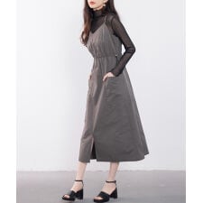 ドロストリボンVネックキャミワンピース