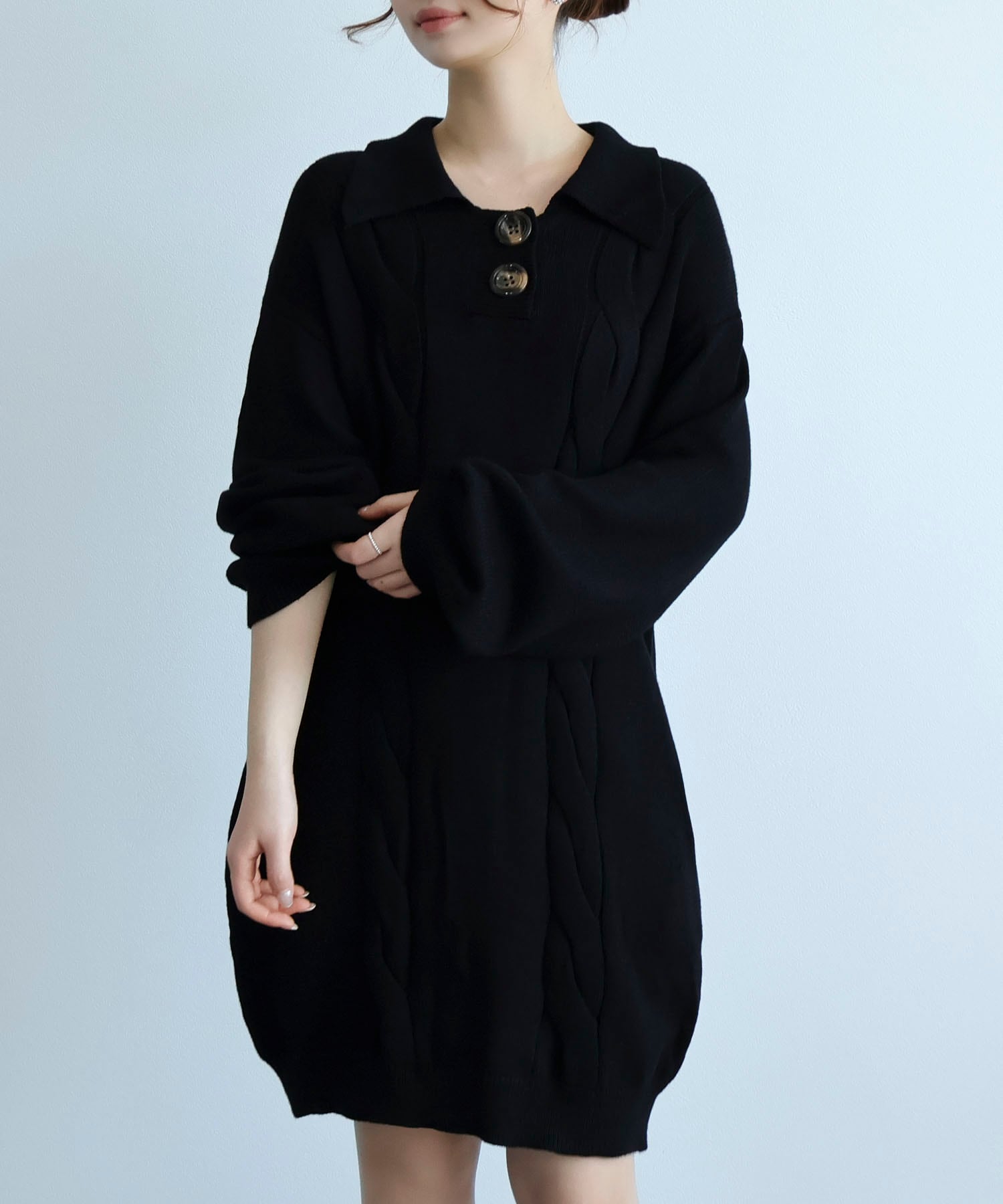 襟付きニットチュニックワンピース | セゾン ド パピヨン(SAISON DE