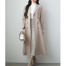 セゾン ド パピヨン(SAISON DE PAPILLON)のテーラードダブルブレストロングトレンチコート